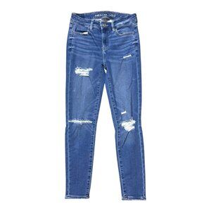 American Eagle Outfitters Womens Next Level Stretch Jeans Size 4 Short Ripped
